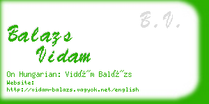 balazs vidam business card